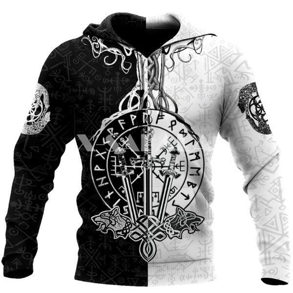 

men's hoodies & sweatshirts love viking tattoos 3d print hoodie man women harajuku outwear zipper pullover sweatshirt casual unisex, Black