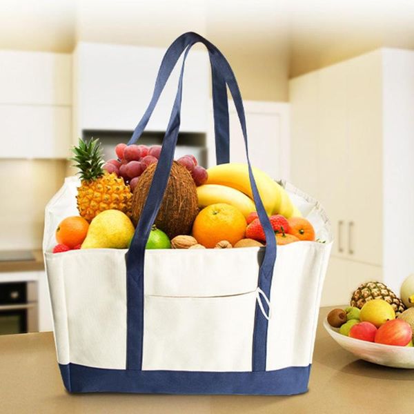 

household portable shopping bag foldable supermarket insulation folding with drawstring storage bags