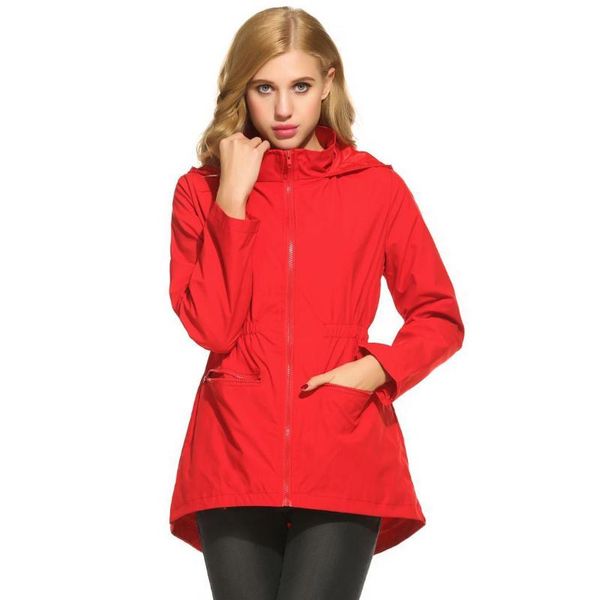 

women's trench coats 2021 winter coat women casual hooded loose rain long sleeve solid poncho all seasons zip army, Tan;black