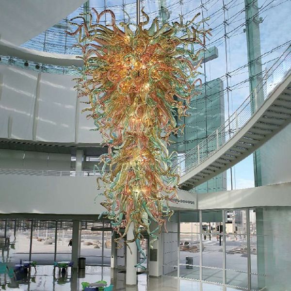 

modern hand blown glass pendant lamps led bulbs multi colored murano chandelier for duplex building coffee shop living room bedroom art deco