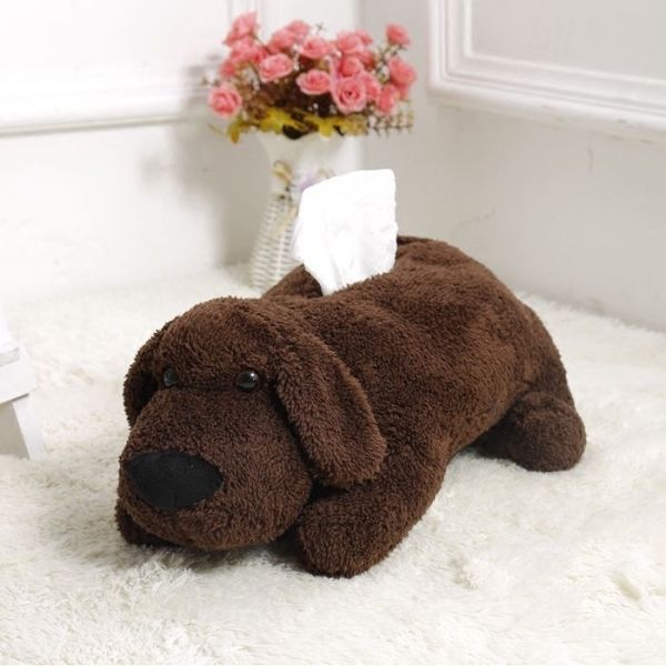 

cute plush dog toy doll decoration napkin creative car paper carton