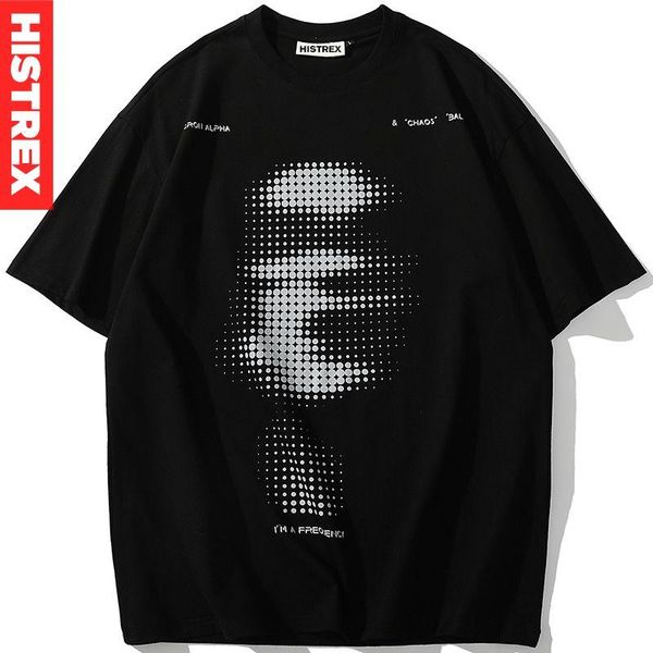 

pixel portrait men t shirt hip hop print brand clothing short sleeve casual summer m tshirt man lfxe0# men's t-shirts, White;black