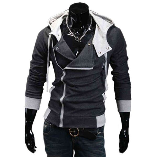 

swagwhat 2019 zipper cardigan hoodi men fashion hooded sweatshirts spring sportswear long sve slim tracksuit et, Black