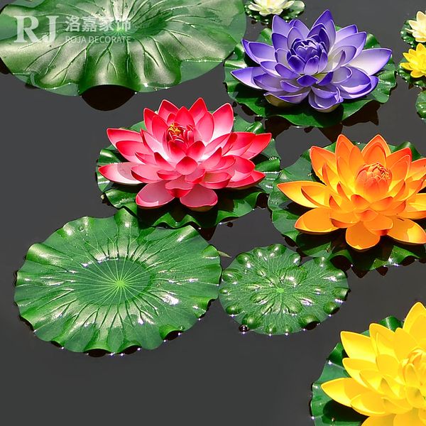 40 CM Elegante Hochzeitsdekoration Künstliche Lotusblume Für Weihnachten Ornament Aquarium Garten Wasser Pool Lilie