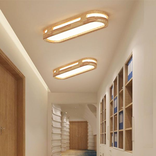 

ceiling lights minimalist wooden decorative lamps panels for living room bedroom corridor luminaire mounted 110v 220v