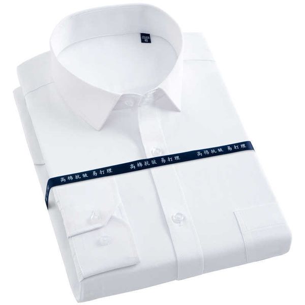 

men's long sleeve solid dress shirt with left chest pocket white business regular-fit formal broadcloth/twill/stripe work shirts, White;black