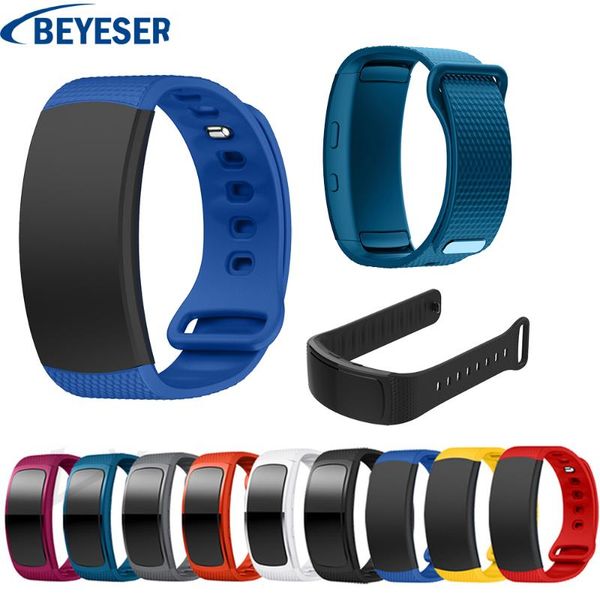 

watch bands sport colorful silicone strap for samsung galaxy gear fit 2 band replacement wrist bracelet straps fit2, Black;brown