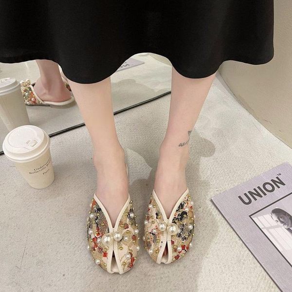 

slippers summer shoes women sandals fashion golden flat beach, Black