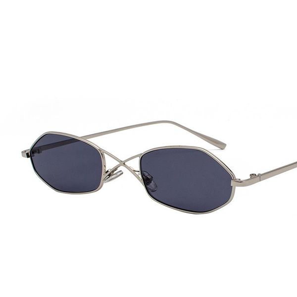 

fashion sunglasses frames punk style small frame staggered nose metal full glasses, Black
