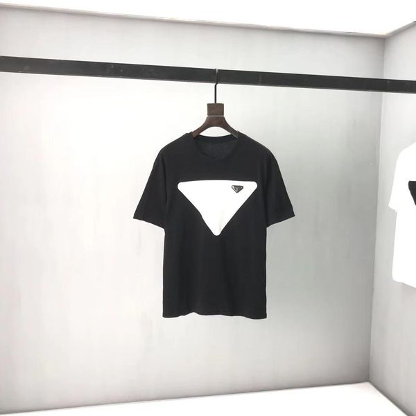 

men's t-shirts 2021 t round neck short cotton fabric printing embroidery european large size black white multi color ljky, White;black