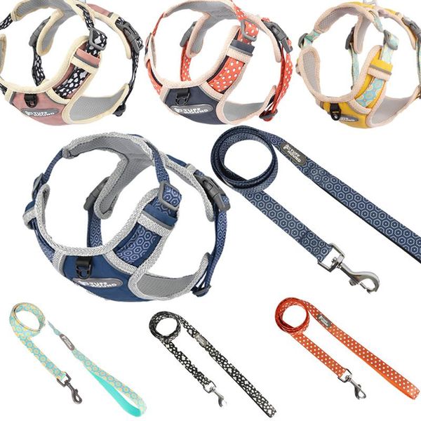 

dog collars & leashes pet harness adjustable strong and durable for large medium small dogs cats lead walking running fashion