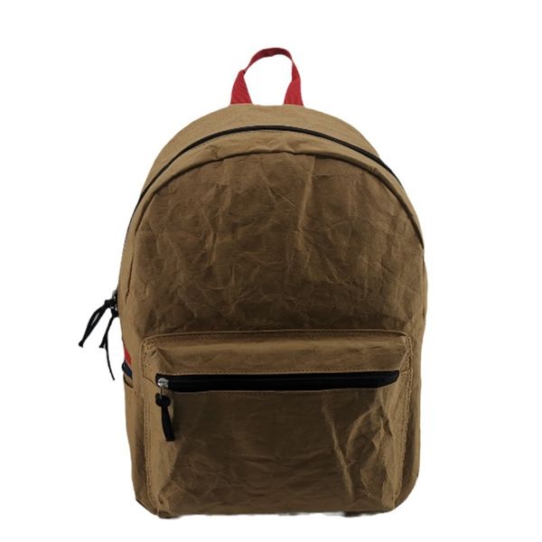 

backpack student simple kraft paper schoolbag portable bag