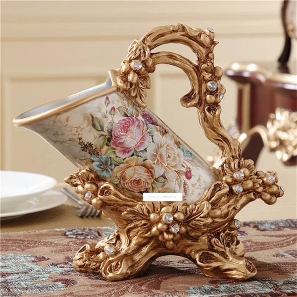 

tablewine racks retro creative europe style luxury flower bottle rack holder gold resin stand accessories living room home bar