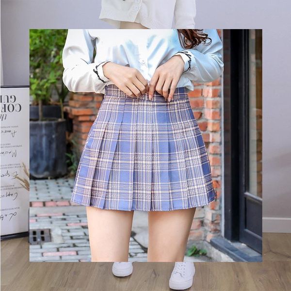

skirts fashion 2021 kawaii summer women high waist cute sweet girl's pleated skirt korean style mini for, Black