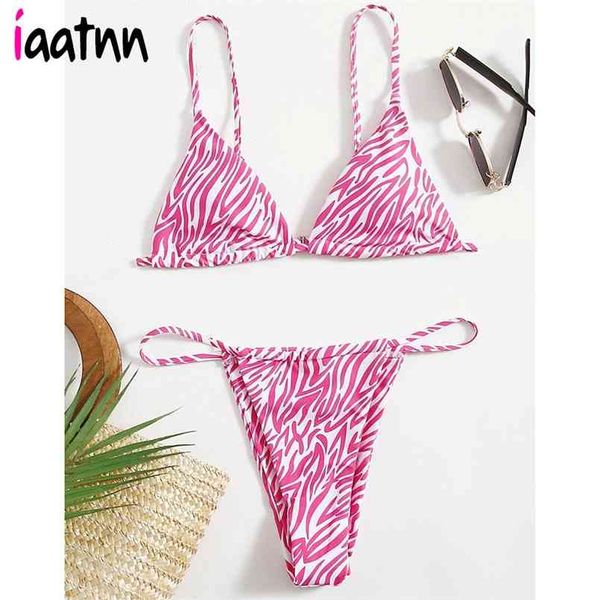 

zebra bikini women`s swimsuit female swimwear woman mini thong bikinis set bather beachwear swimming for bathing suit 210722, White;black