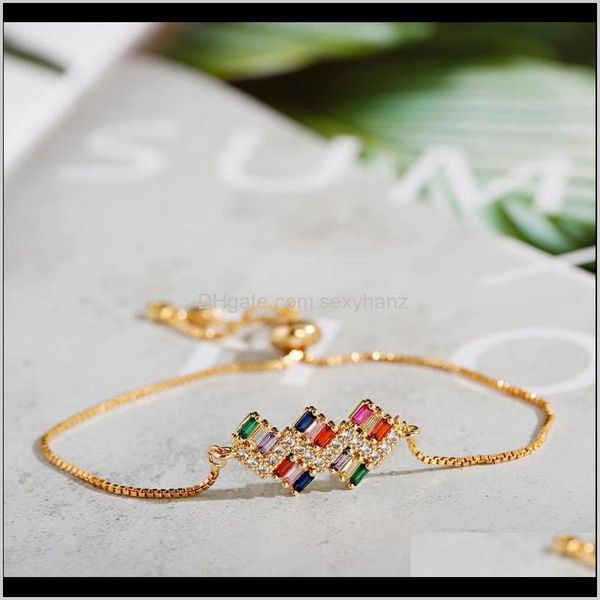 

bracelets jewelryfashionable adjustable bracelet for young ladies alloy golden color copper bead chain polygonal zircon decorative beaded, s, Black