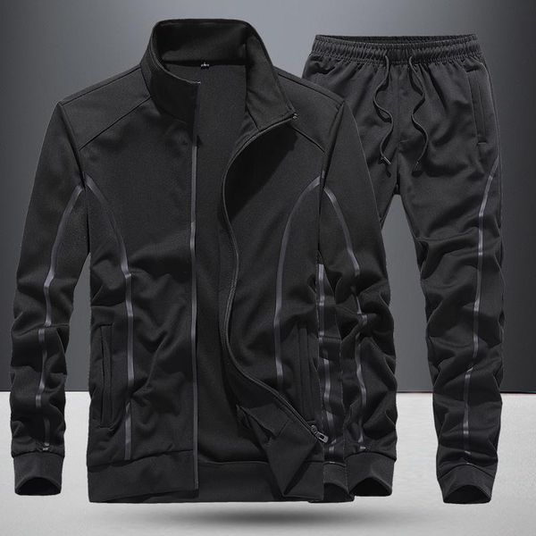 

jogging clothing men oversized sport suits gym set running sets basketball fitness training warm tracksuits mens 7xl, Black;red