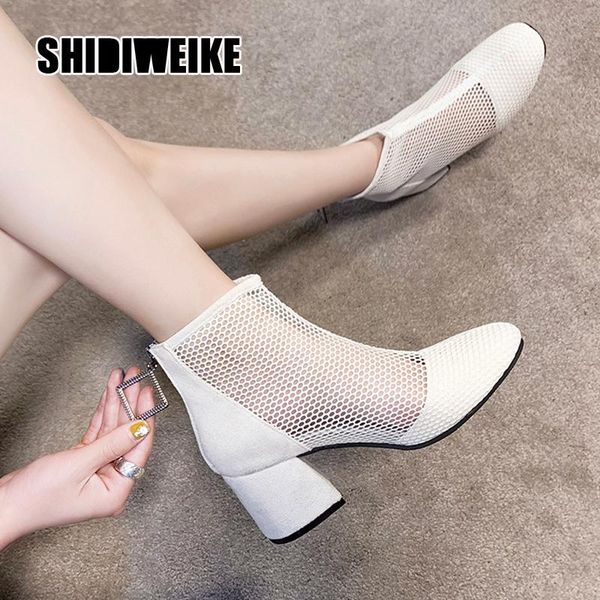 

summer gladiator sandals high heels dress shoes woman mesh sandal boot lace sandalias mujer vc213 boots, Black