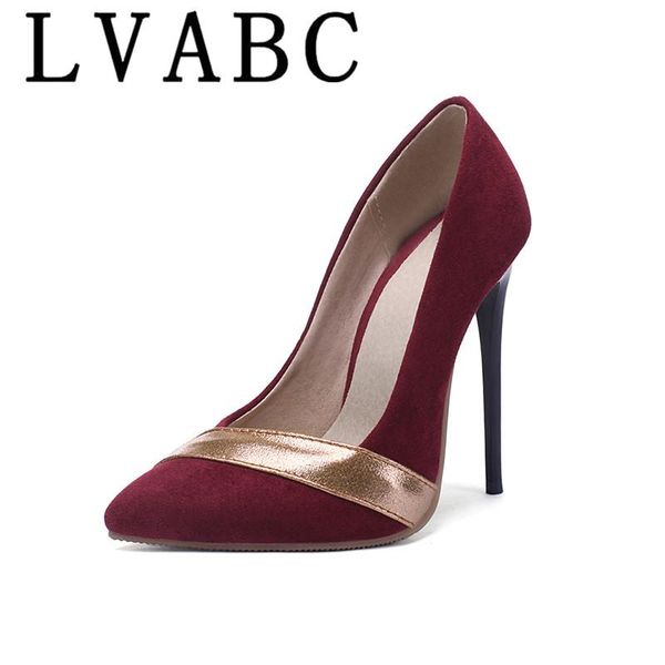 

women pumps black high heels 12 cm lady patent suede with autumn pointed single shoes female sandals big size 34-48 dress