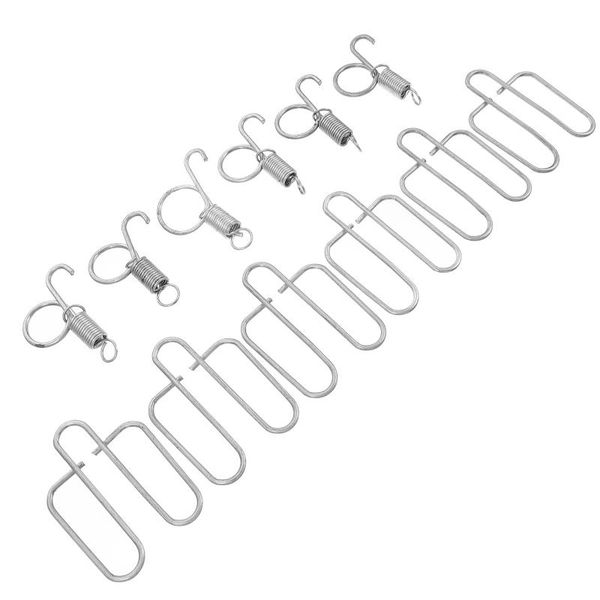 

hooks & rails 6 sets of cage door spring fixed hanger (silver)