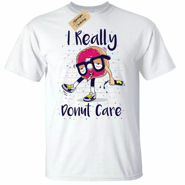 

Good I do not care mens t-shirt top donut anti social funny top, White;black