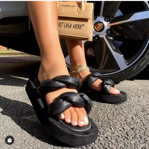 

slippers women's high heel sandals platform casual shoes ladies summer slope trifle a, Black
