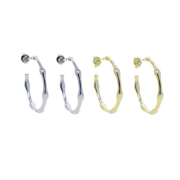 

hoop & huggie gold color irregular smooth wave round circles earrings for women 2021 summer fashion vintage french, Golden;silver