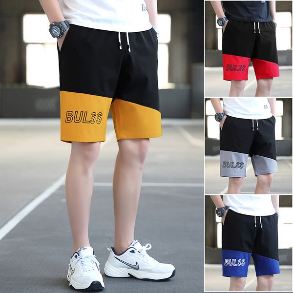 

shorts men's summer five point loose straight beach pants, White;black