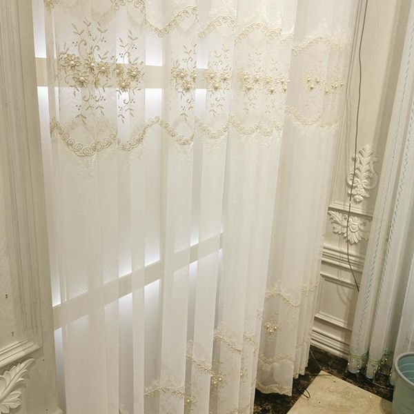 

curtain & drapes luxury european simple embroidered light transmitting vertical screen curtains for living room and bedroom
