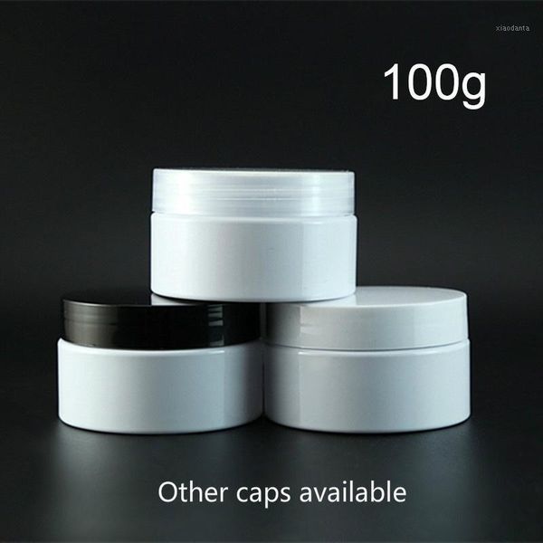 

storage bottles & jars 100g white plastic jar empty 100ml cosmetic body lotion cream container small honey aloe vera gel travel bottle