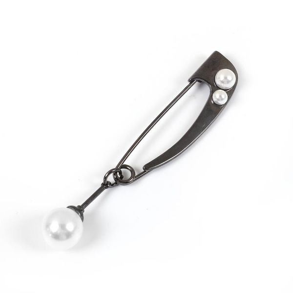 

pins, brooches with white acrylic pearl pendant bead pins for women lapel pin sweater dress brooch badge buckle accessories, Gray