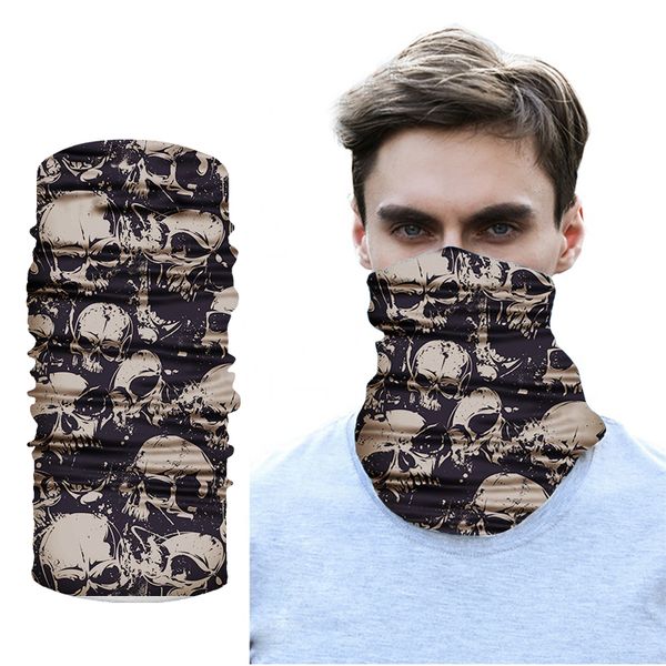 Buffs Skull Half Face Shield Maske Kopftuch Schlauch Bandana Fahrrad Kopfbedeckung Outdoor Sport Stirnband für weiblich männlich