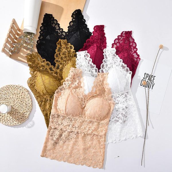 

camisoles & tanks women lace undefined vest underwear tube summer strapless tank v-neck small chest lingerie, Black;white