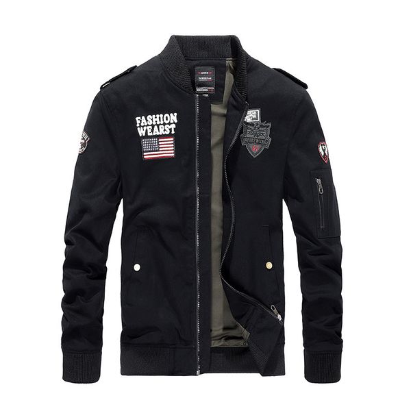 

fashion jacket men's coat cotton autumn tide brand pilot jiakenan, Black;brown