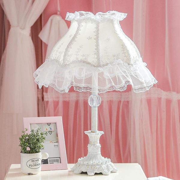 

mdoern pink table lamps bedroom fabric led desk lamp bedside light fixtures princess room home lighting wedding decor luminaire