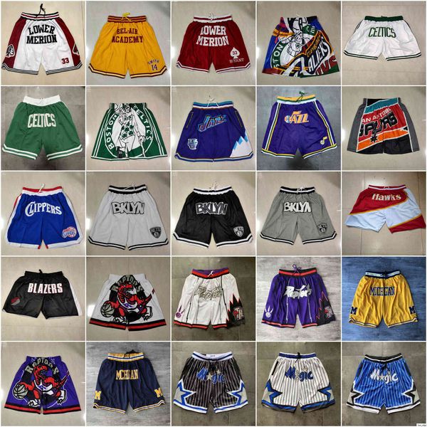 

team basketball shorts high school version just don men wear sport pant with pocket zipper sweatpants hip pop white yellow blue black purple, White;black