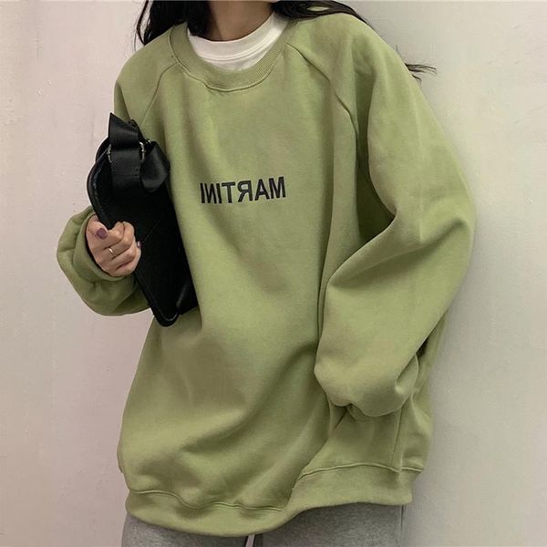 

women's hoodies & sweatshirts women letter print loose all-match females student trendy leisure chic street wear autumn outwear warm so, Black