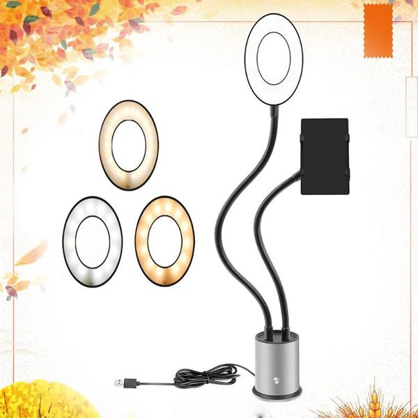 

cell phone mounts & holders selfie ring light with flexible long arms holder stand for live stream and makeup