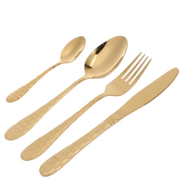 

dinnerware sets 4pcs gold-plated stainless steel cutlery set spoon fork tableware