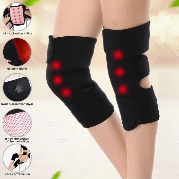 

1pair winter thermal knee neoprene sport compression pad sleeve arthritis warmer elbow & pads, Black;gray