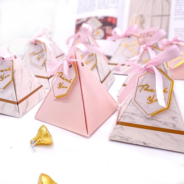

gift wrap triangular pyramid marble candy box wedding favors and gifts boxes chocolate bomboniera giveaways party supplies