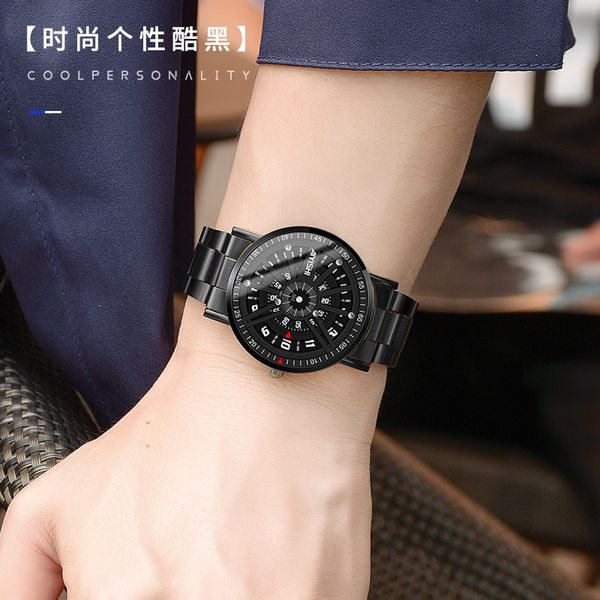

waterproof men's watch male student trend cool sports fall proof automatic quartz mechanical domineering personality, Slivery;brown