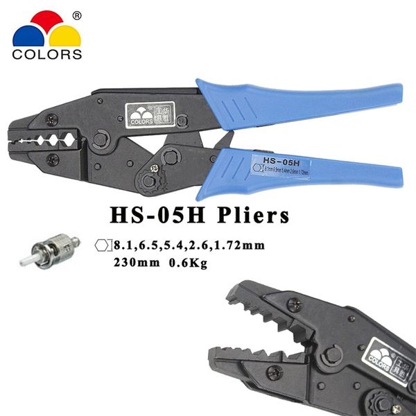 HS-05H Alicate de Crimping Coaxial RG55 RG58 RG59,62, Relver 8279,8281,9231,9141 Coaxial Crimper SMA / BNC Conectores Ferramentas 211110