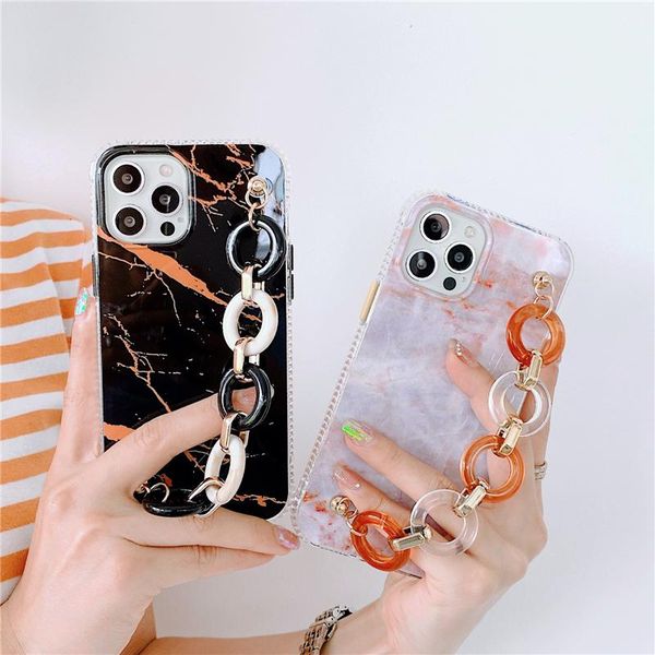 

cell phone pouches chic bracelet marble case for samsung a52 32 82 72 a42 12 22 51 71 02s s21 fe s20 plus fashion wrist strap hard cover etu