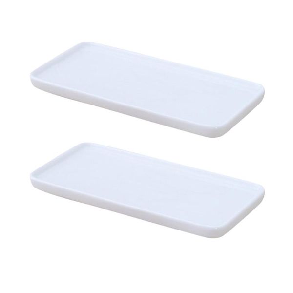 

dishes & plates 2pcs simple ceramic storage holder for bathroom washstand (white)