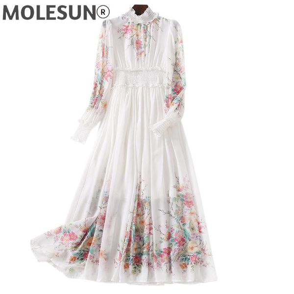 

casual dresses fashion runway summer women's elegant holiday beach party lantern sleeve exquisite floral print vintage midi dress, Black;gray