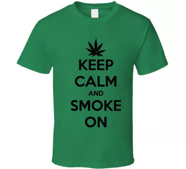 

keep calm and smoke on weed legalize pot support t shirt, White;black