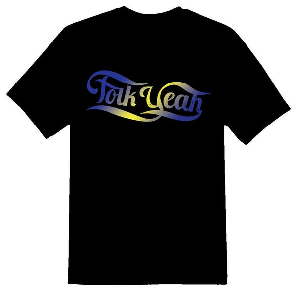 

folk yeah black or white tee shirt, White;black