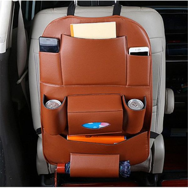 

car organizer pu leather seat back storage hanging bag auto tablet holder tissue backseat umbrella