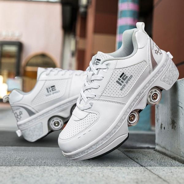 

inline & roller skates children deformation shoes boys girls fashionable parkour 4 wheels rounds of running
